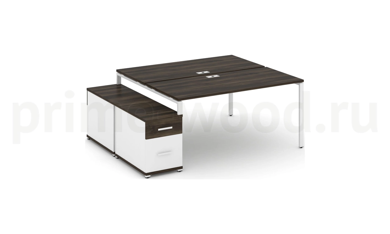 Рабочая станция на 2 места с двухсторонней опорной тумбой CN.DRS-308 B/W - фото 11