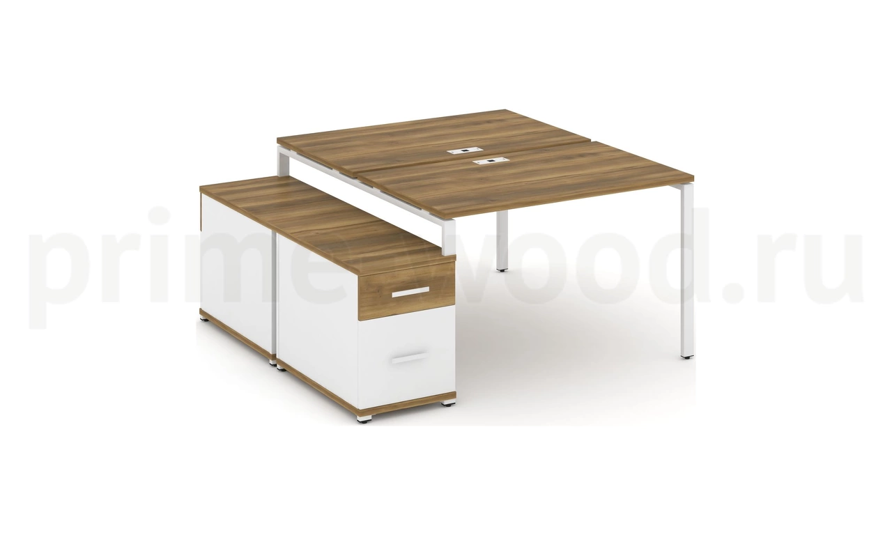 Рабочая станция на 2 места с двухсторонней опорной тумбой CN.DRS-306 B/W - фото 8